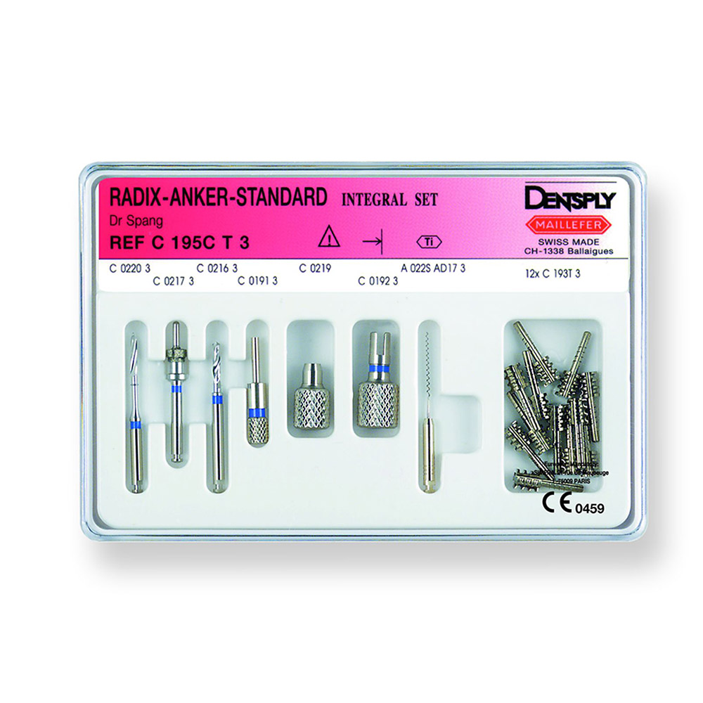 Radix Anker Standard  Edelstahl 195C/3 blau, Integral Set