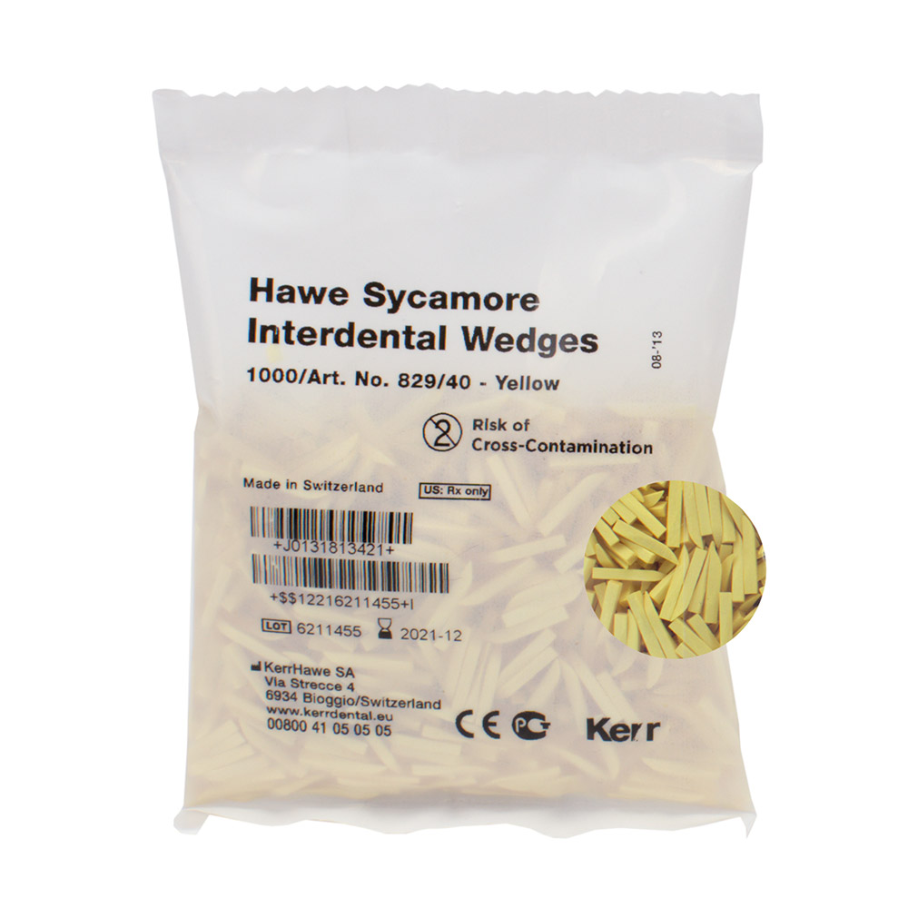 Hawe Interdentalkeile Gr. 40 gelb 829, 1000 Stück