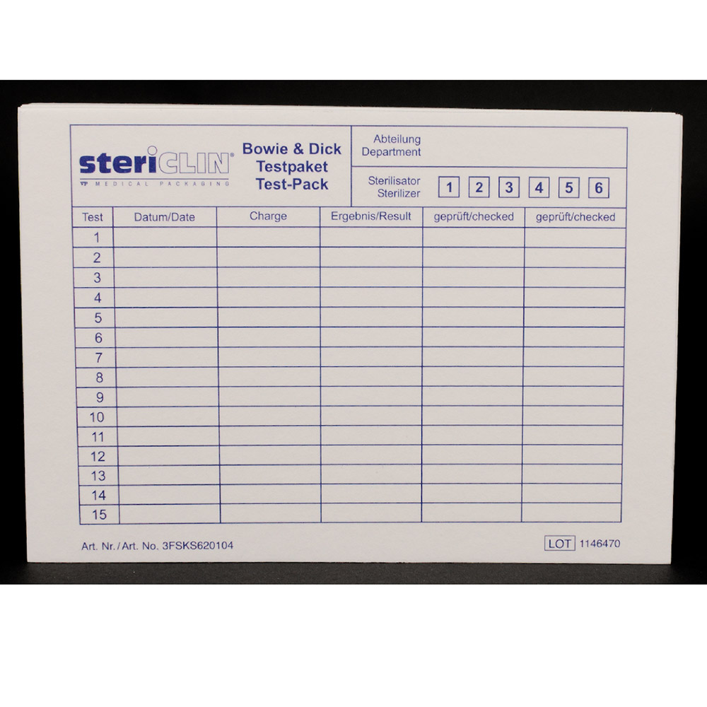 Bowie & Dick A5 Papierblock 15 X Verw., Stück