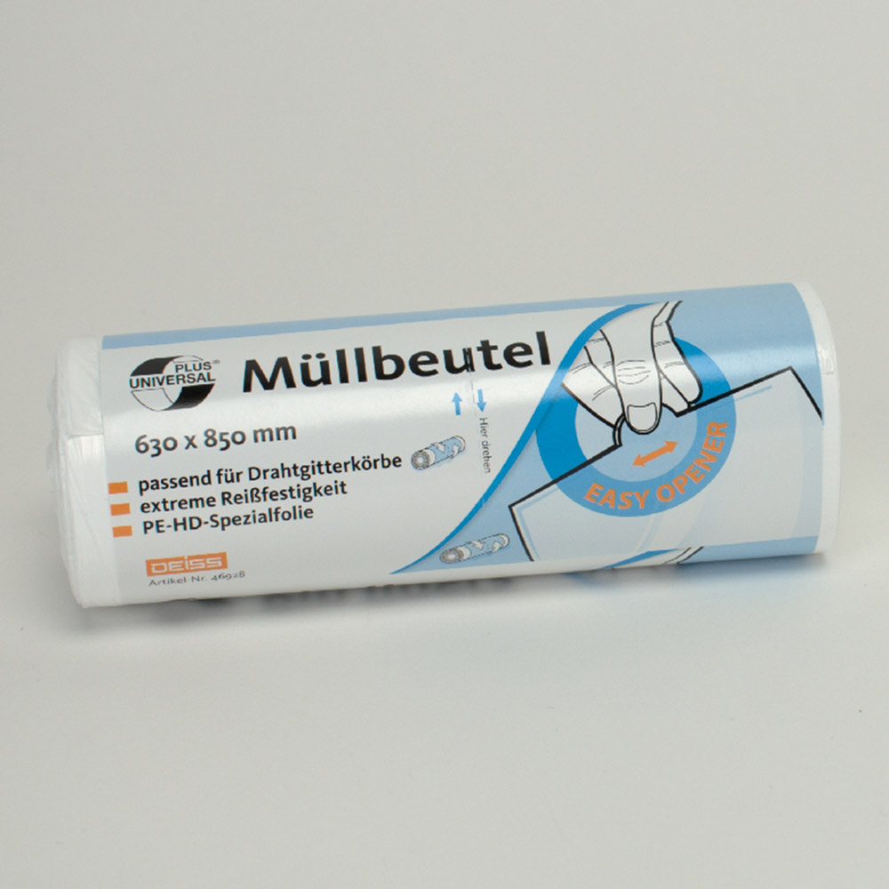 Abfallbeutel 60-80 L 63 x 85 cm weiß, Rolle