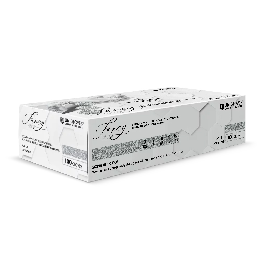 Fancy silver Nitril Handschuhe puderfrei Gr. XS, 100 Stück