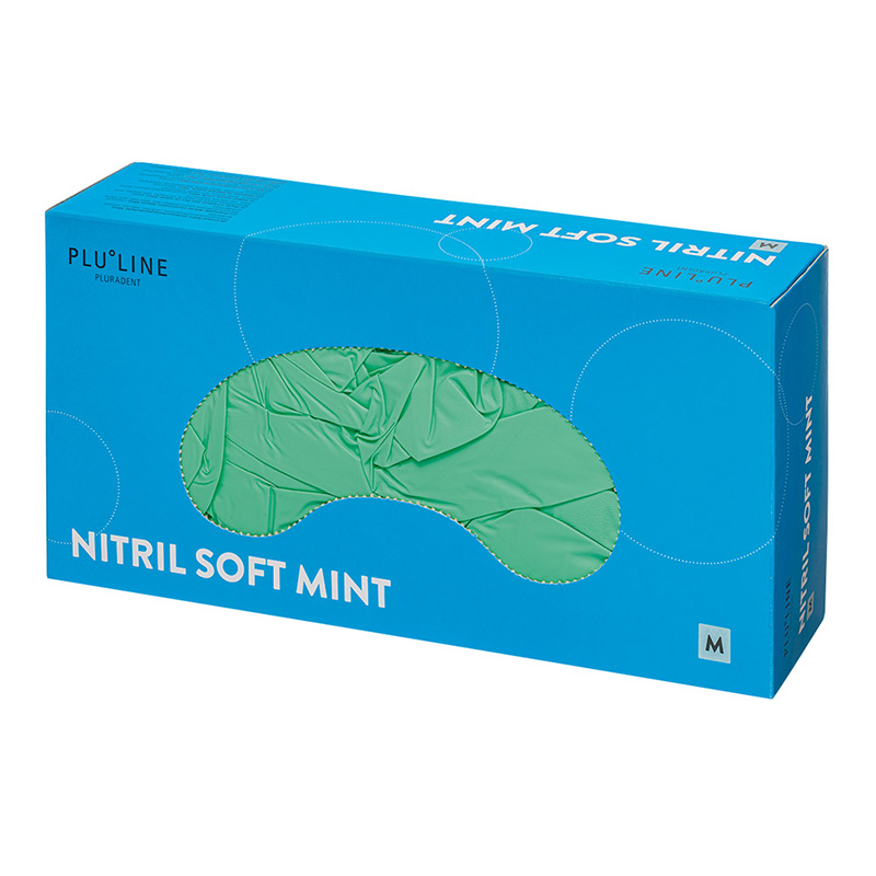 PLULINE Nitril Soft Handschuhe mint M pdf., 100 Stück
