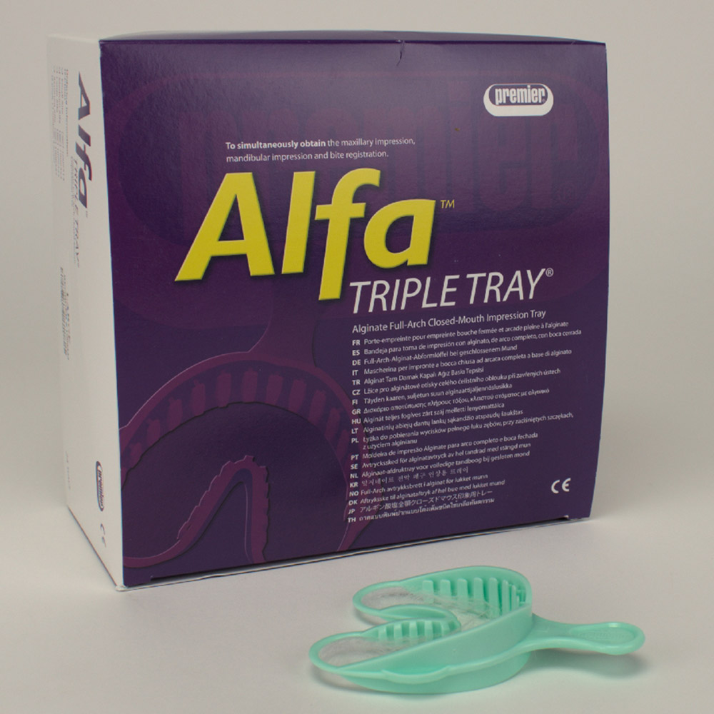 Alfa Triple Tray Abdrucklöffel grün groß, 24 Stück