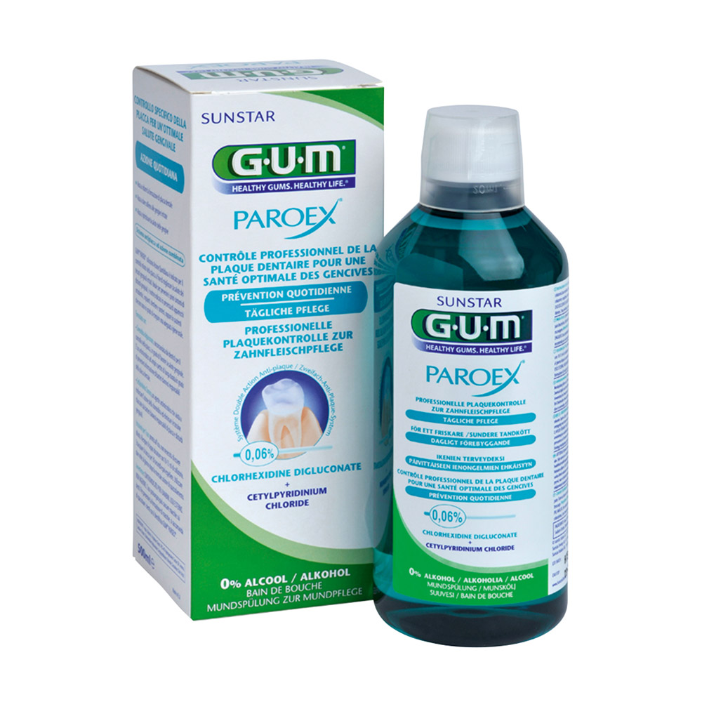 GUM Paroex Mundspüllösung 0,06 % ohne Alkohol, 500 ml Flasche
