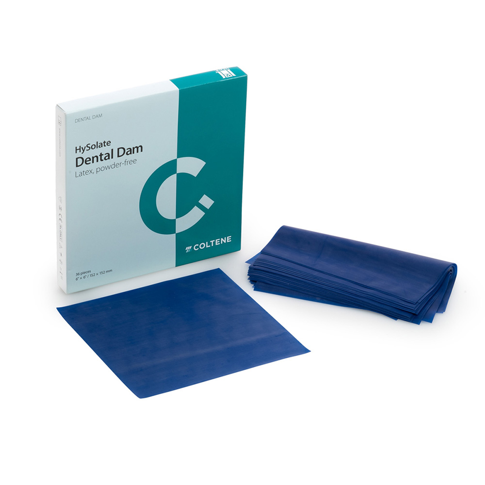 HySolate Latex Dental Dam mittel 152 x 152 mm blau, 36 Stück