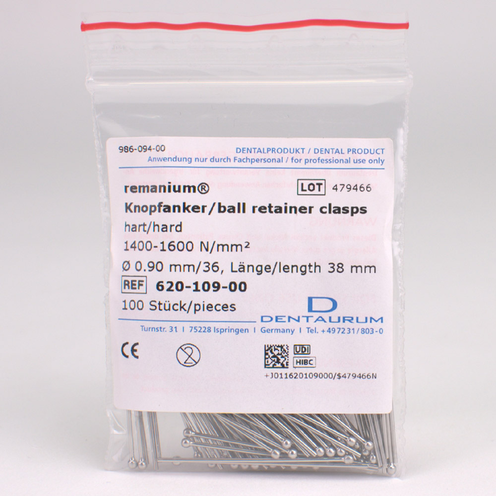 Remanium Knopfanker hart 0,90 mm, 100 Stück