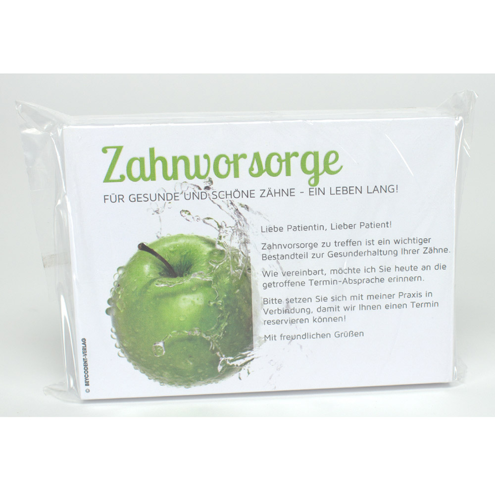 Zahnvorsorge Karte Motiv Äpfel, 100 Stück