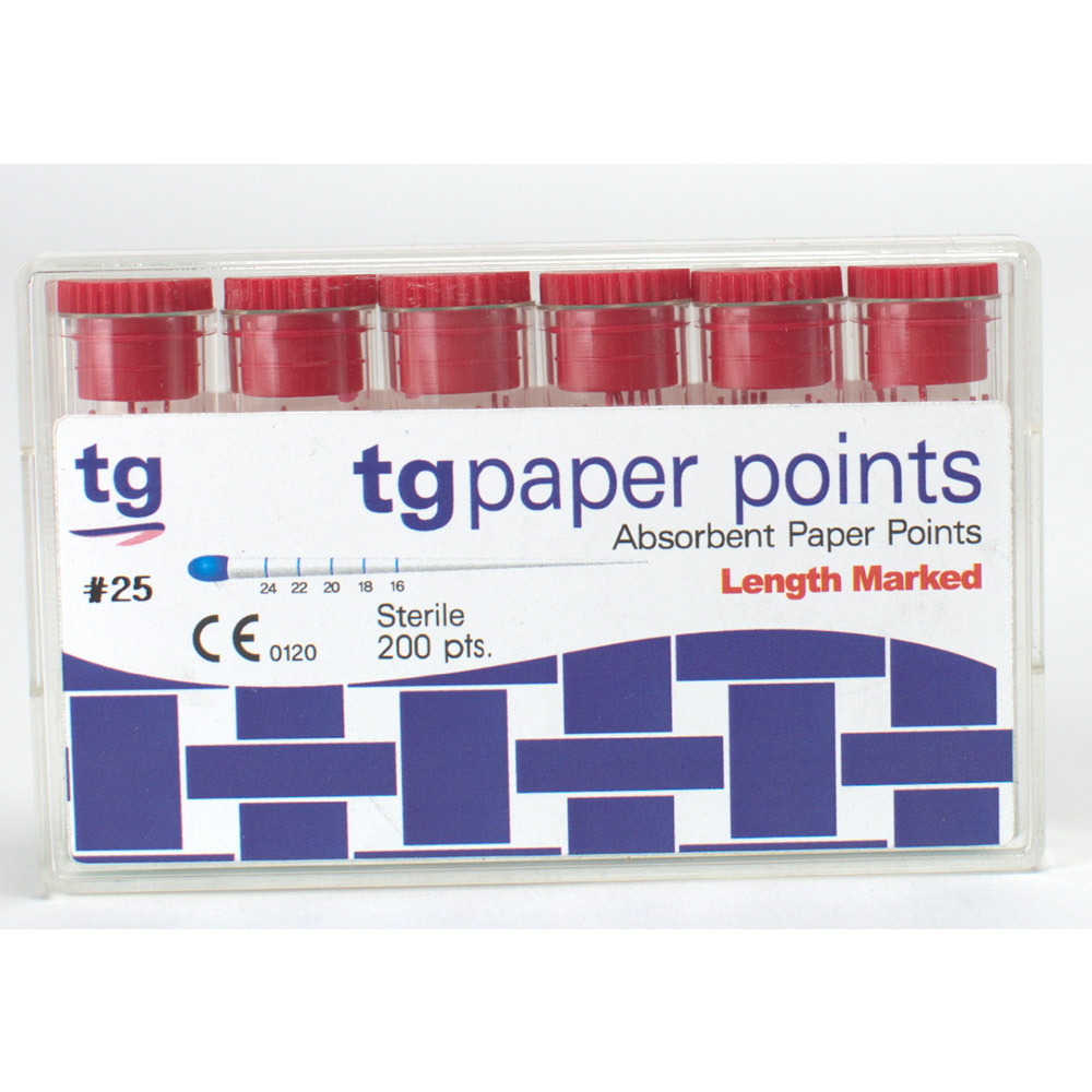 tg AbsorbentPaper Points Size 25 red, 200 Stück