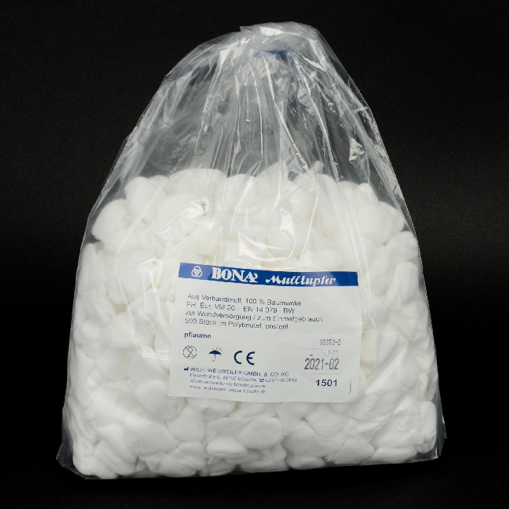 Bona Mulltupfer unsteril Pflaume 1501, 500 Stück