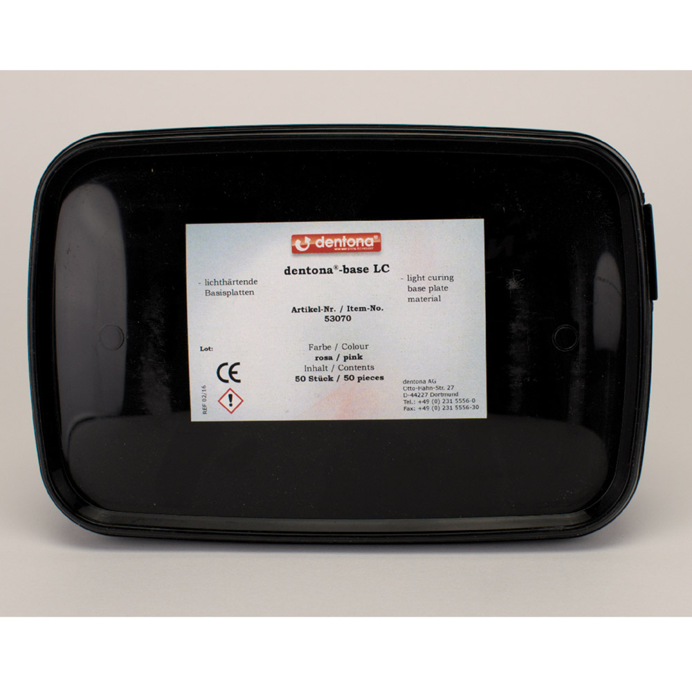 Dentona-Base LC Basisplatten rosa, 50 Stück