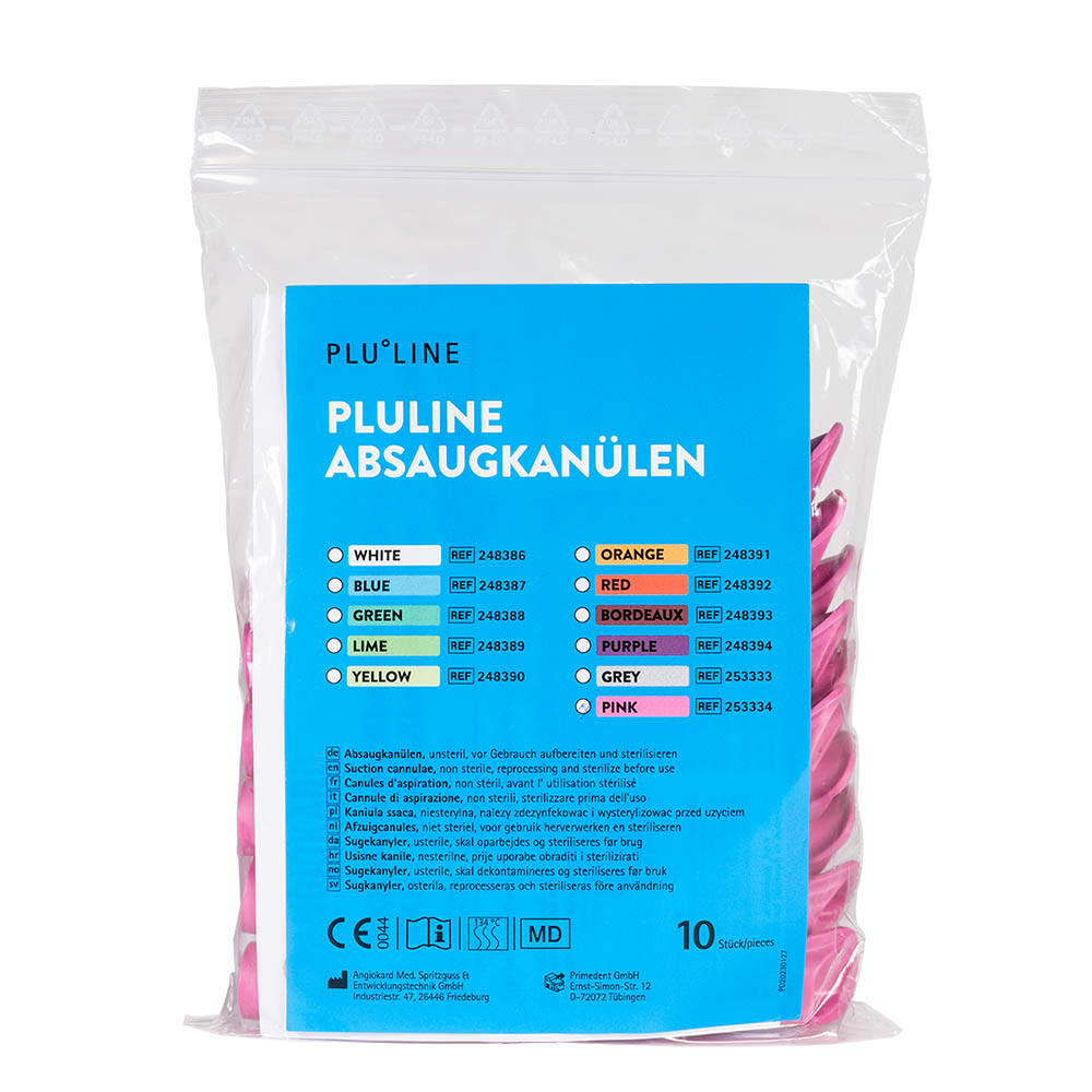 PLULINE Absaugkanülen pink, 10 Stück