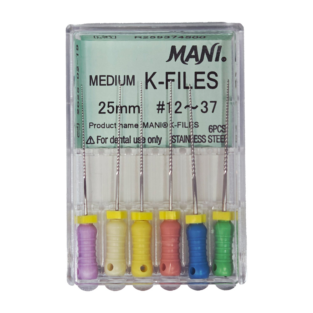 MANI MEDIUM K-FILES 25mm #12-37, 6 Stück