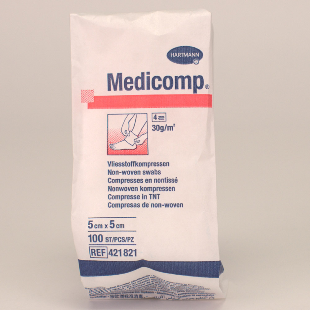 Medicomp Kompresse unsteril 5 x 5, 100 Stück