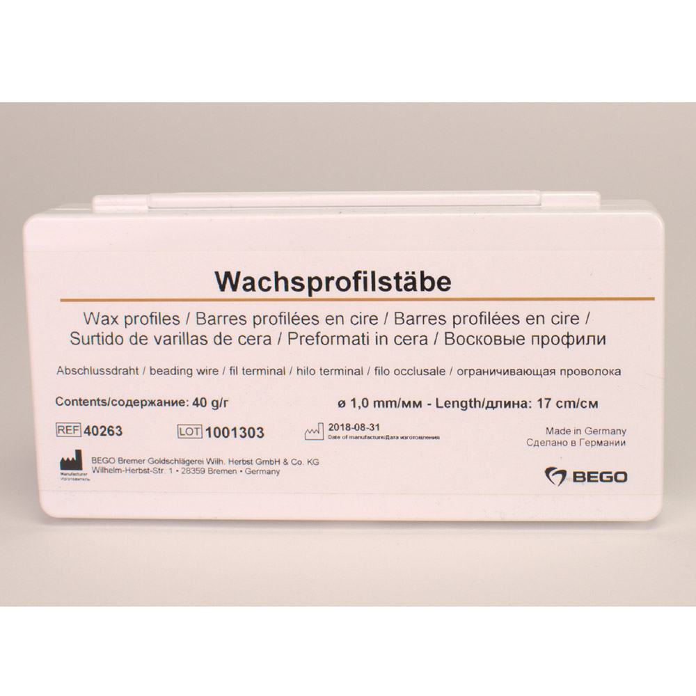 Wachsprofilstäbe 1,0 mm, 40 g