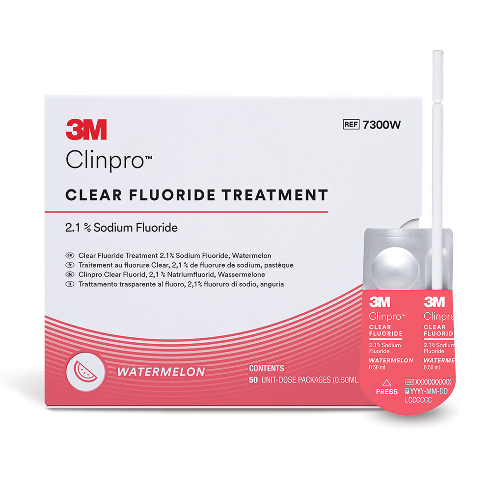 Clinpro Clear Fluorid Wassermelone L-Pop, 50 x 0,5 ml Packung
