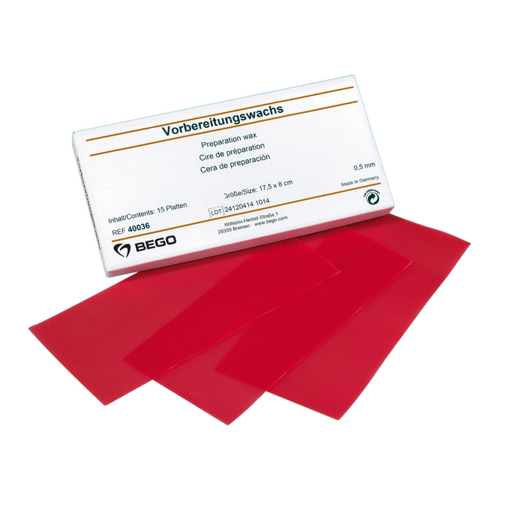 Vorbereitungswachs Platten 0,60 mm, 15 Stück
