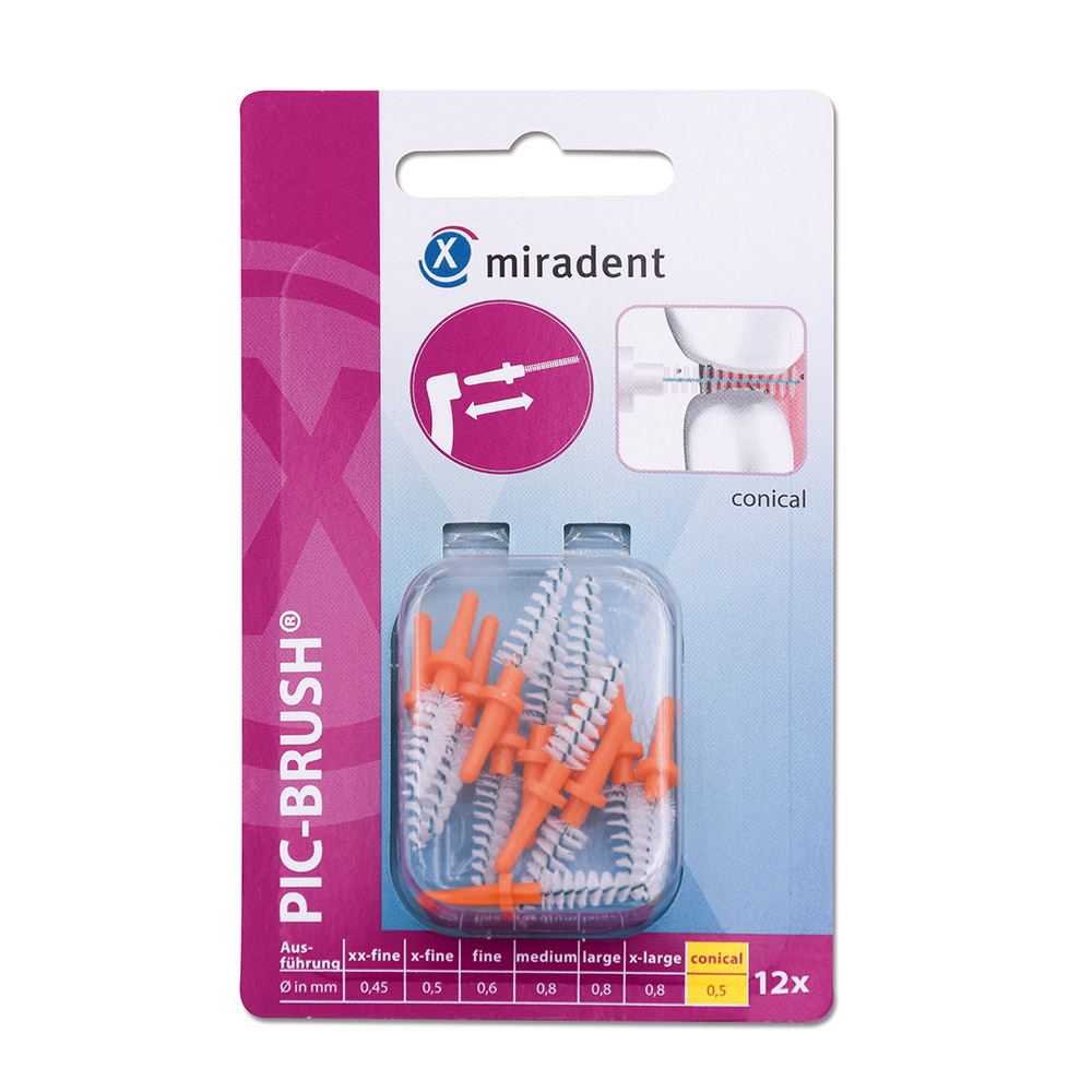 Pic Brush Ersatzbürsten orange, 12 Stück