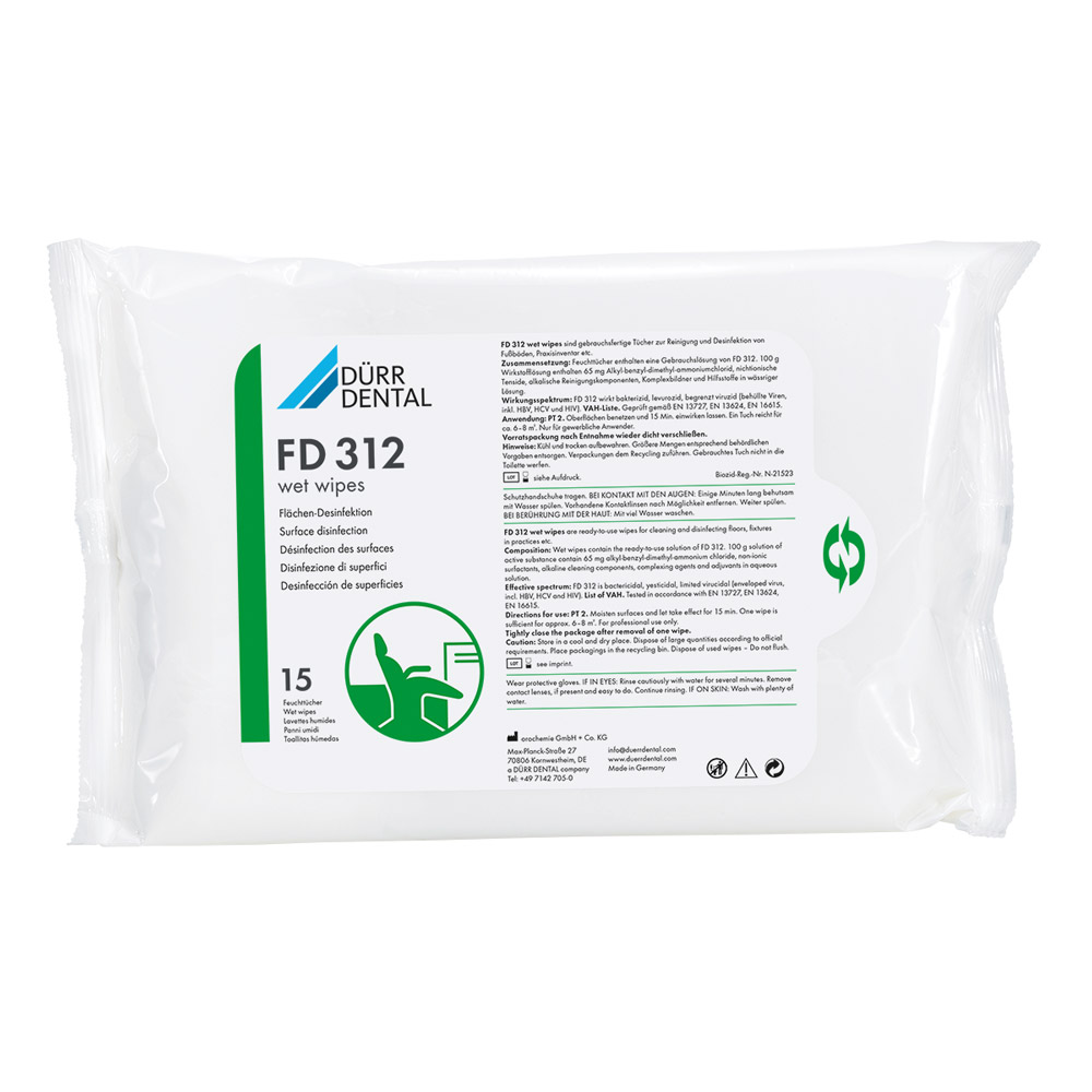 FD 312 Wet Wipes Feuchttücher, 15 Stück
