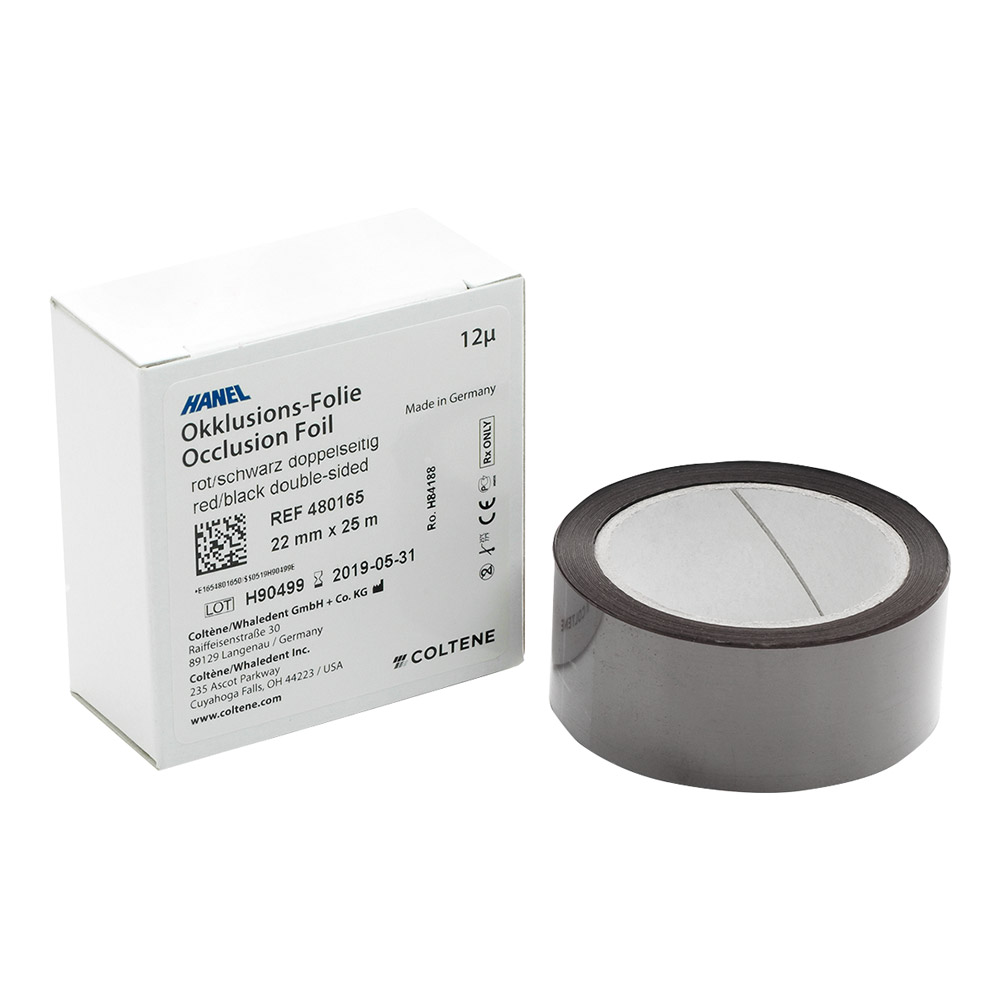 Hanel-Folie doppelseitig rot/schwarz 22 mm 12 µ, 25 m Rolle