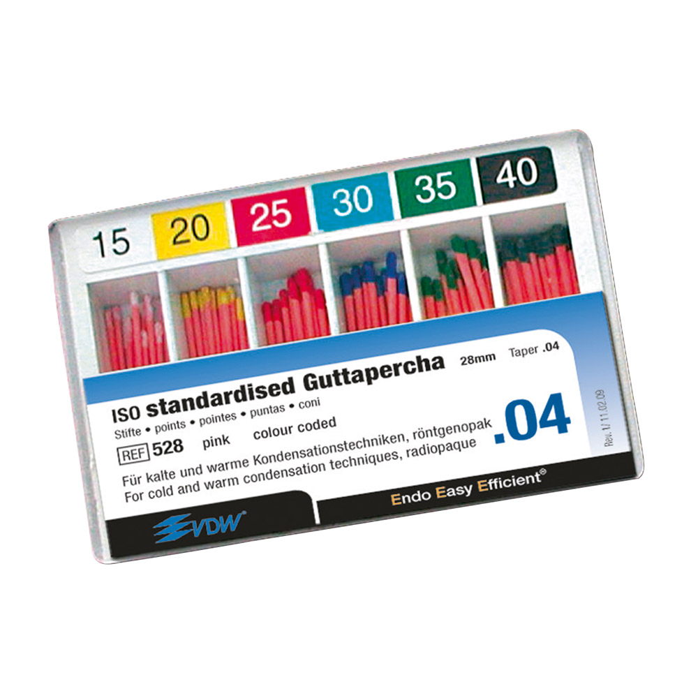 Guttapercha Stifte Taper.04 25, 60 Stück