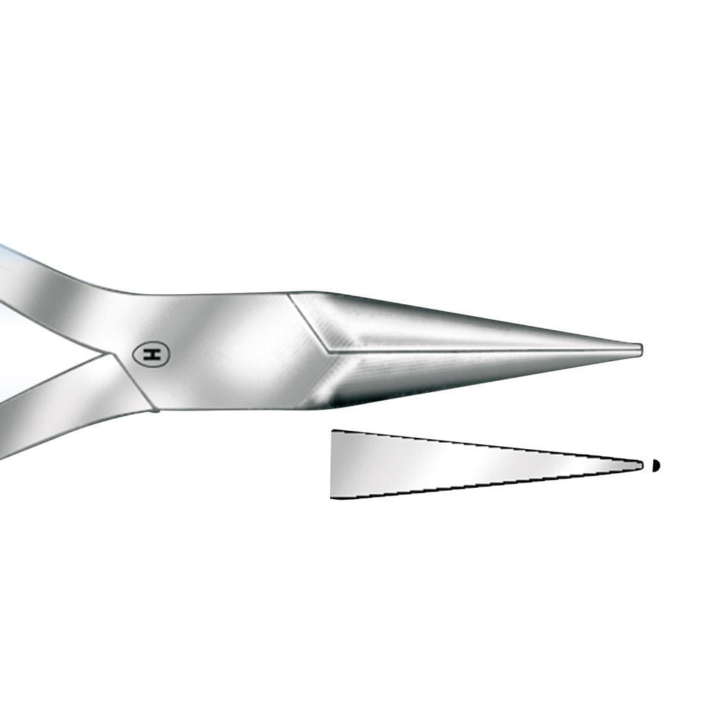 Flachspitzzange gerieft 12,0 cm, Stück