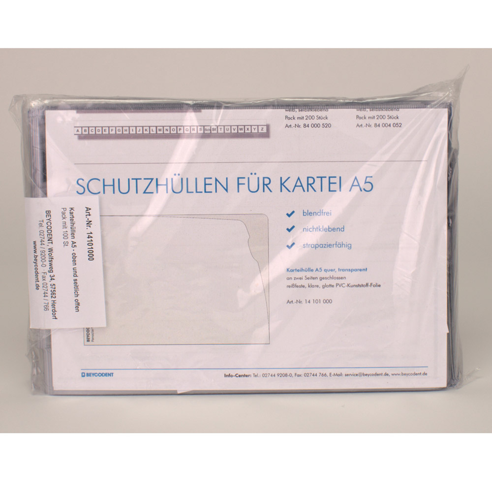 Karteihülle DIN A5 quer transparent, 100 Stück