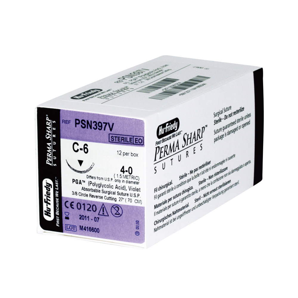 Nahtmaterial PGA 4-0 PSN397V, 12 Stück