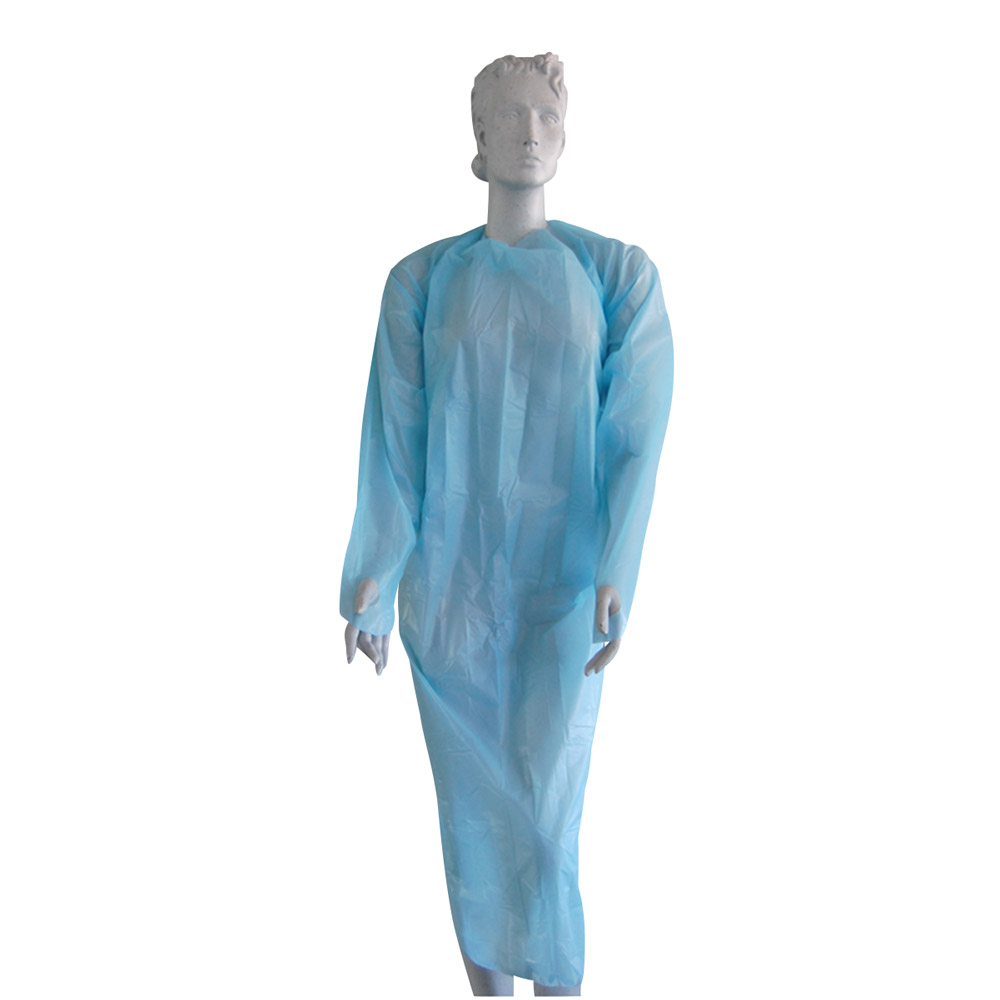 Schutzkittel langem Arm blau 98 x 120 cm, Packung