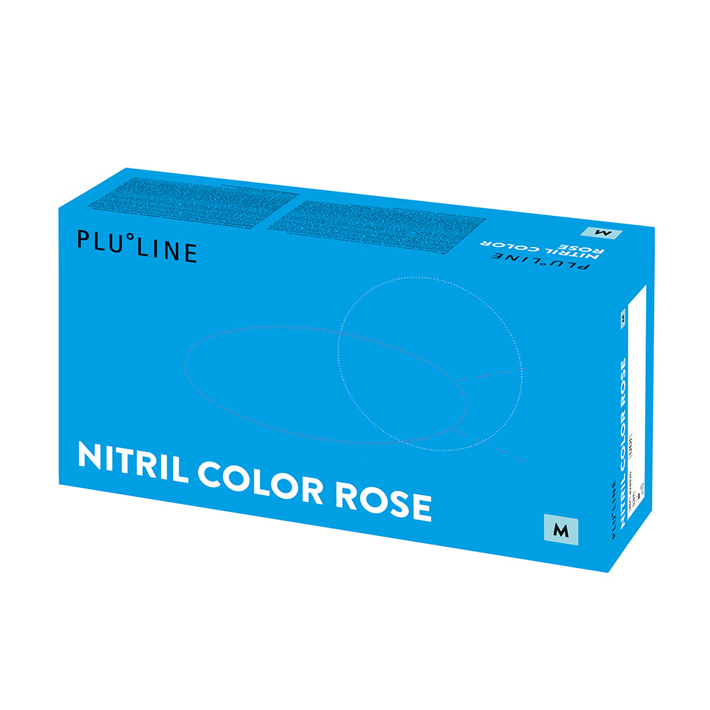 PLULINE NITRIL COLOR rose Gr. M, 100 Stück