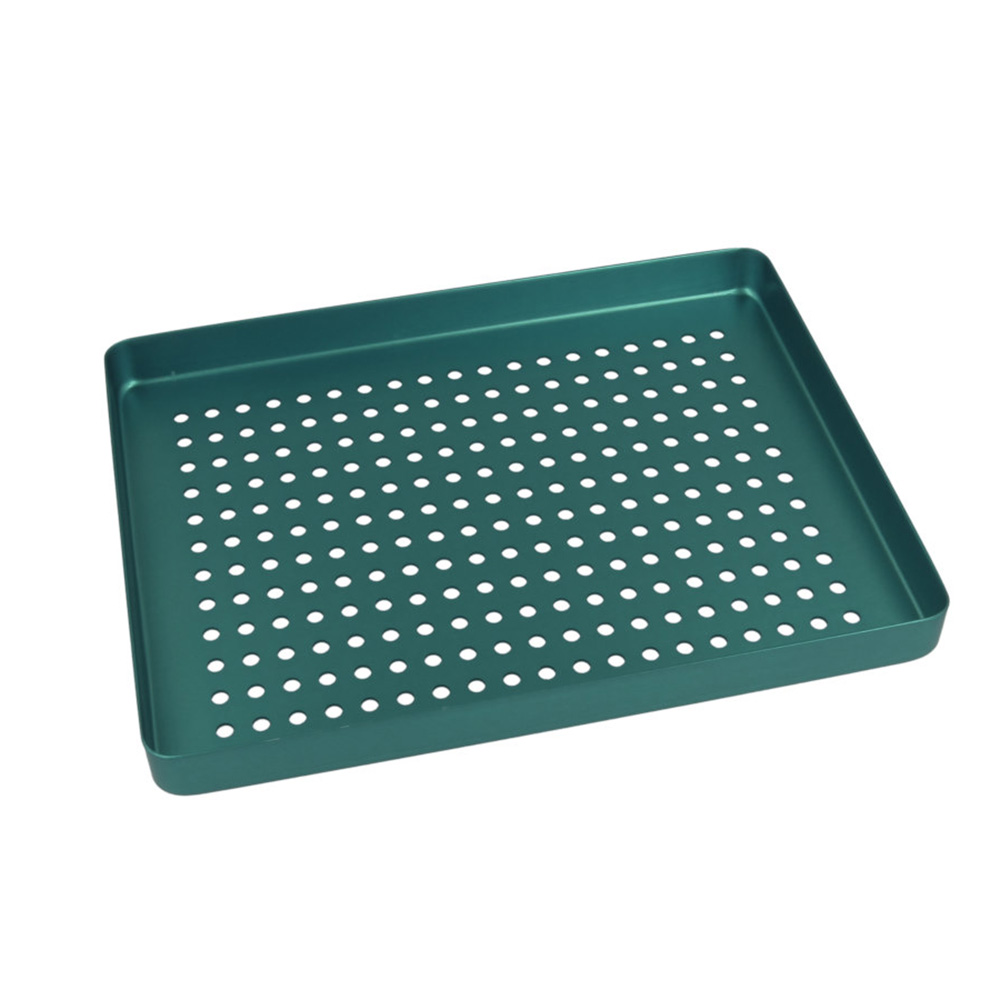Tray Alu-Boden gelocht mini 18 x 14 cm grün, Stück