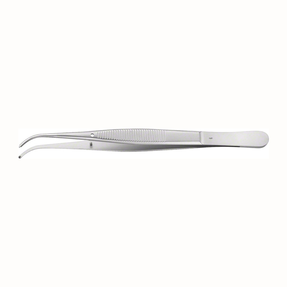 Pinzette chirurgisch 1x2 Zähne 1,5/145 mm gebogen mittel, Stück