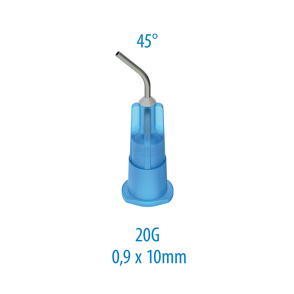 PLULINE Applikationskanülen etch 20G 0,9 x 10 mm 45° blau, 100 Stück