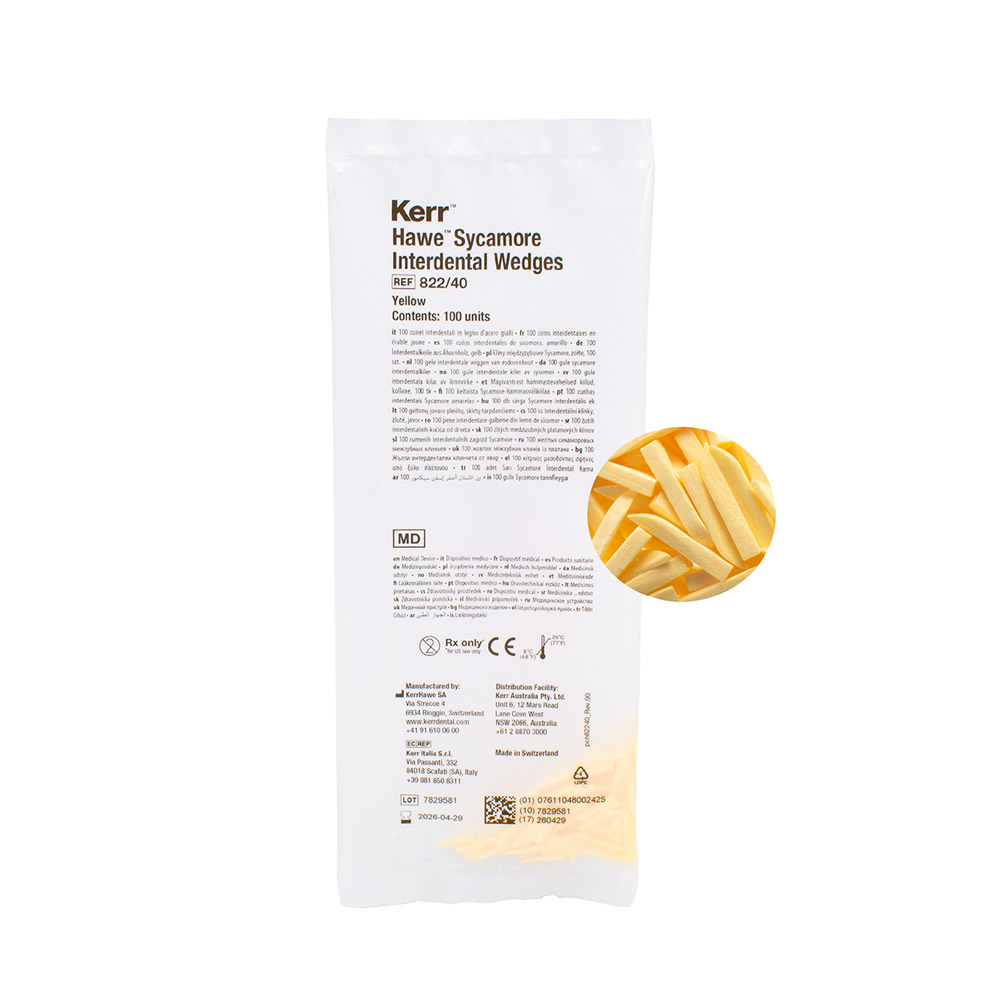 Hawe Interdentalkeile Gr. 40 gelb 822, 100 Stück