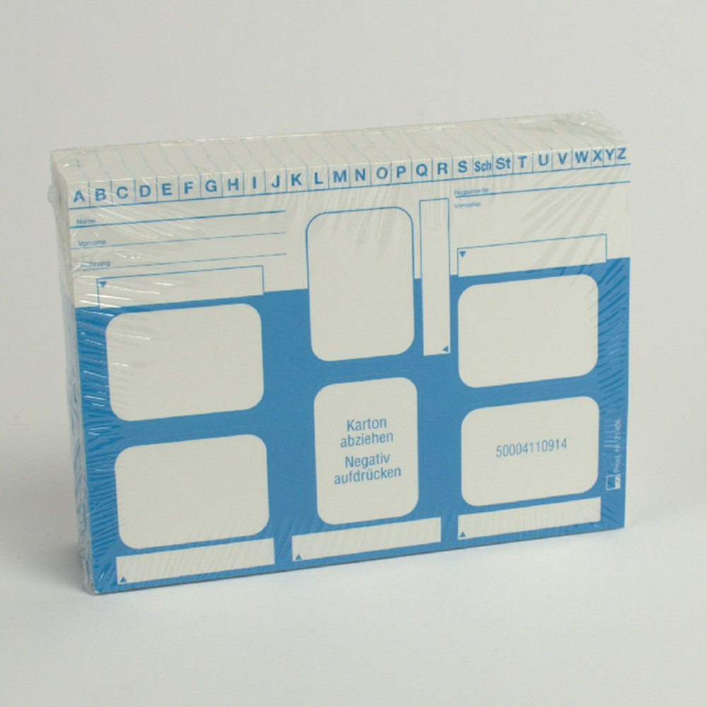 Dentalfilmkarten DIN A6 quer selbstklebend 6 x 3x4 cm, 100 Stück