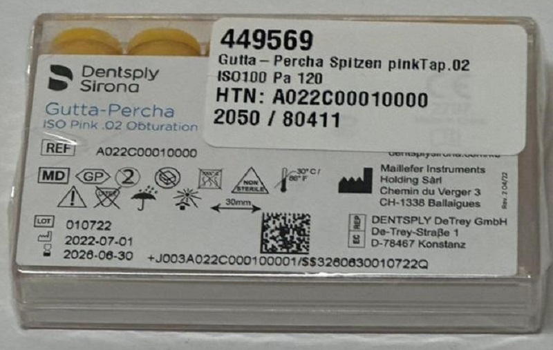 Guttaperchaspitzen 22C/100 rosa, 120 Stück