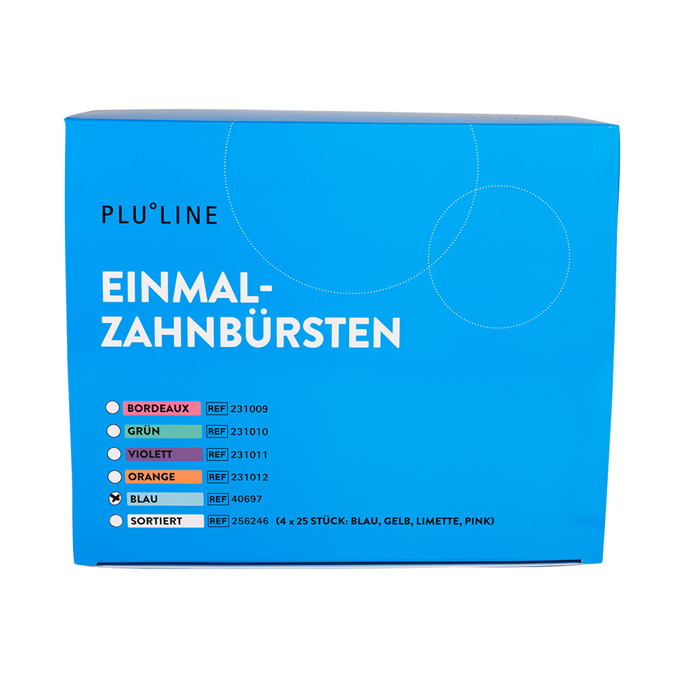 PLULINE Einmalzahnbürsten blau, 100 Stück
