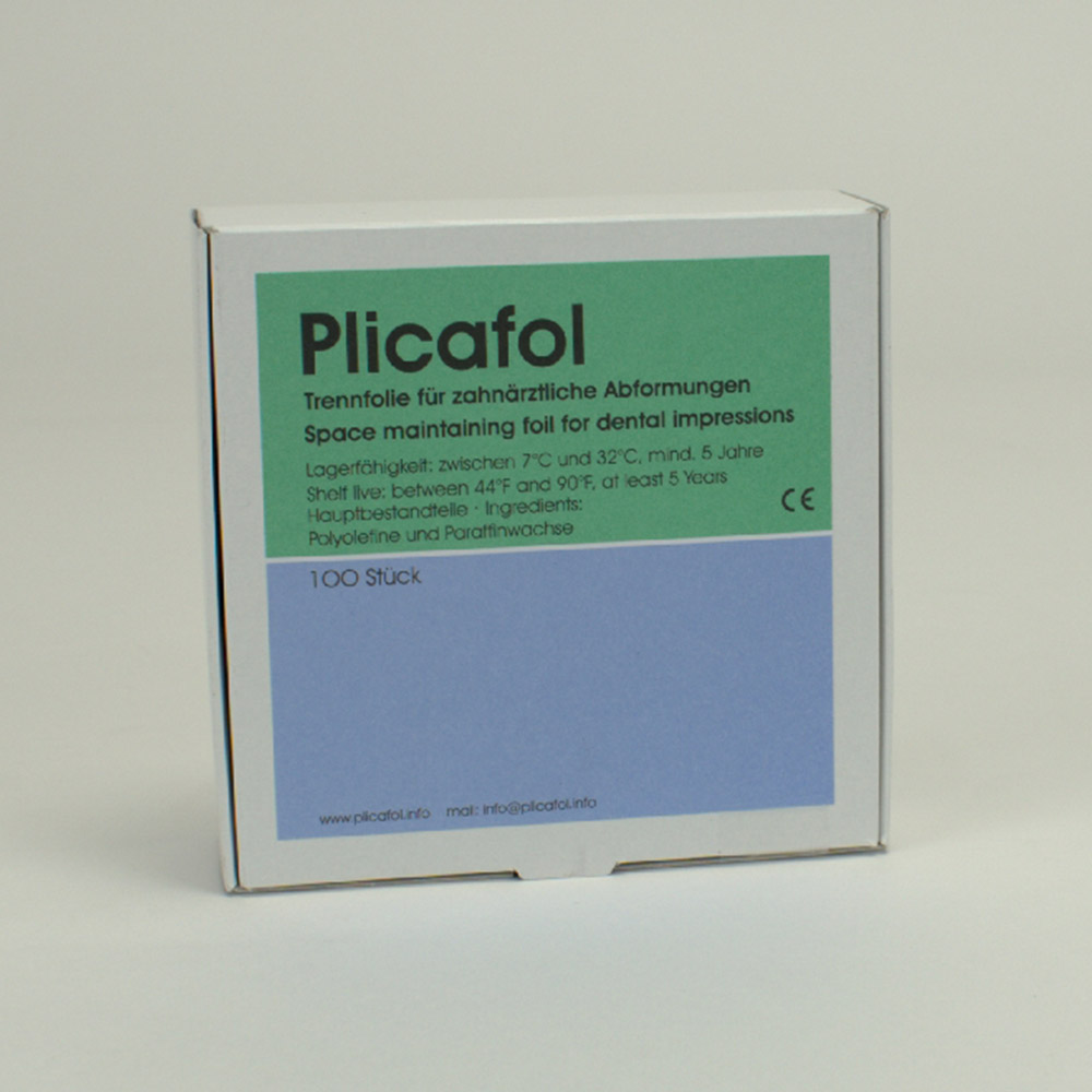 Plicafol Trennfolie für Abformungen, 100 Stück