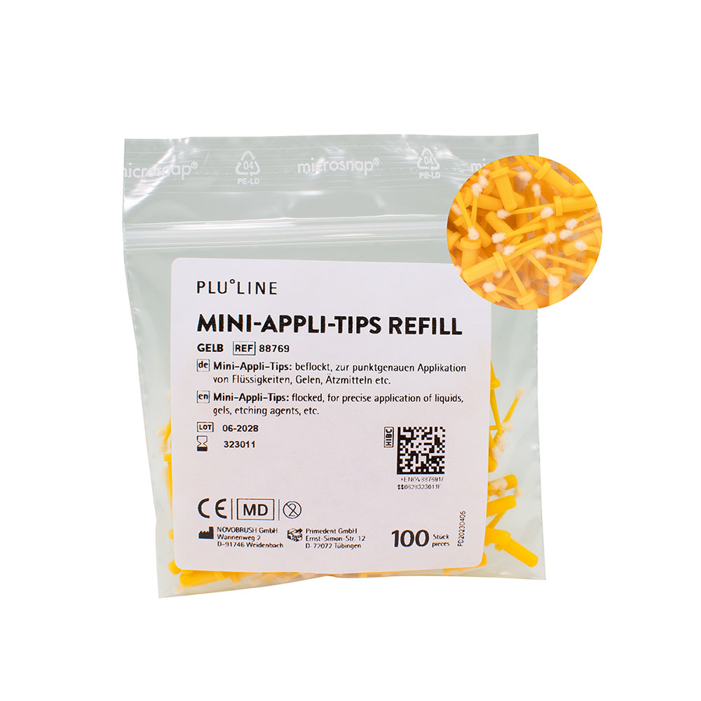 PLULINE Mini-Appli-Tips gelb, 100 Stück