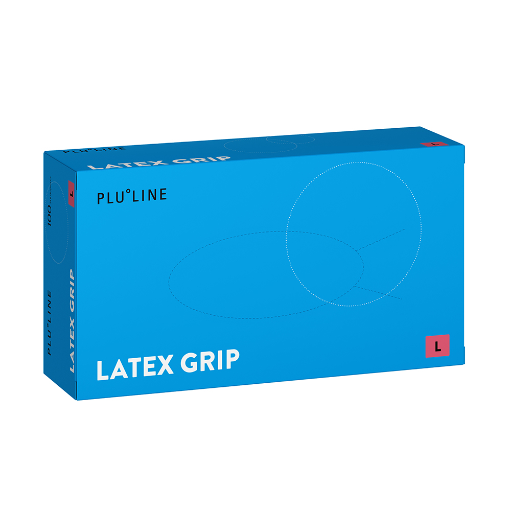 PLULINE Latex Grip Handschuhe Gr. L, 100 Stück