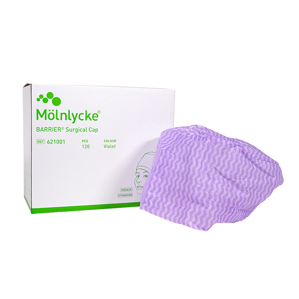 Barrier OP-Haube Kosack Nackenband violett, 120 Stück