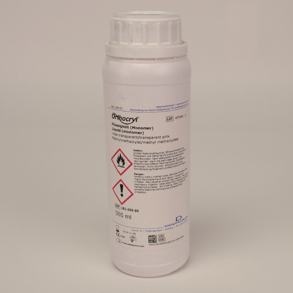 Orthocryl Flüssigkeit rosa-transparent, 500 ml