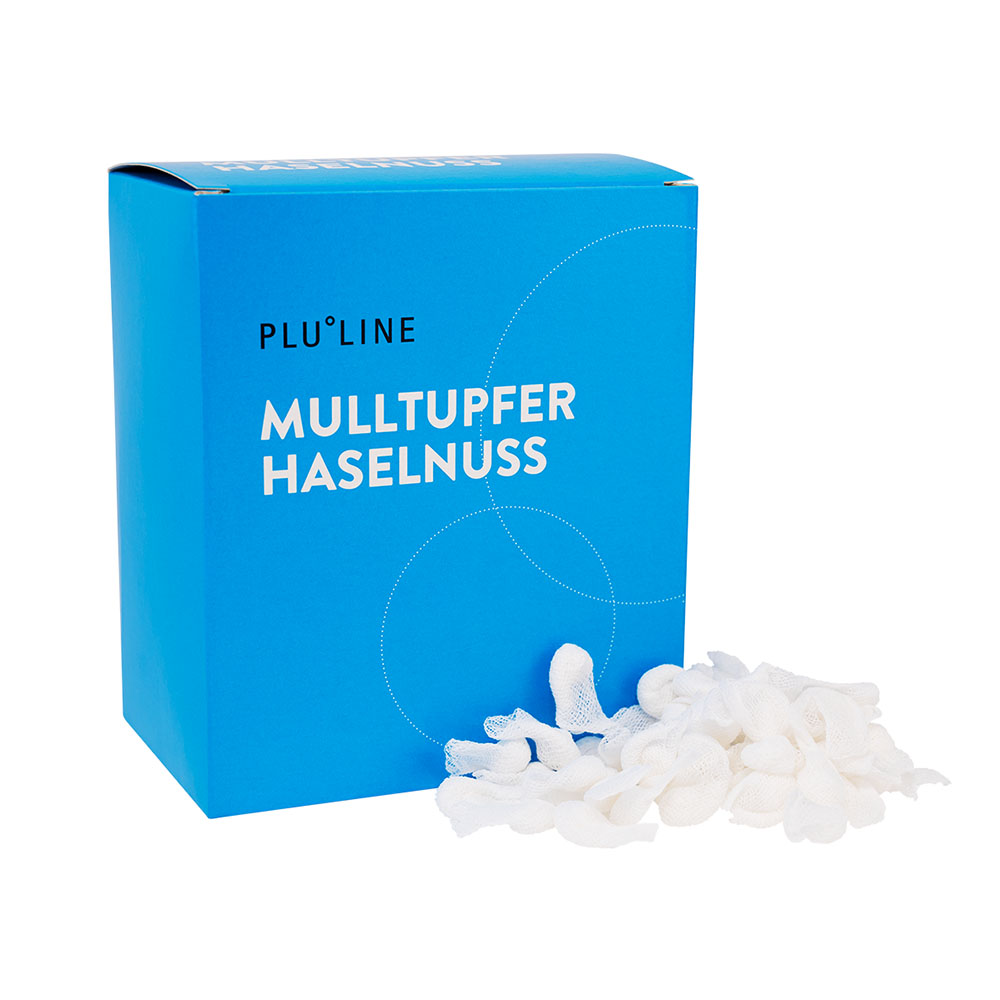 PLULINE Mulltupfer steril Haselnuss, 500 Stück