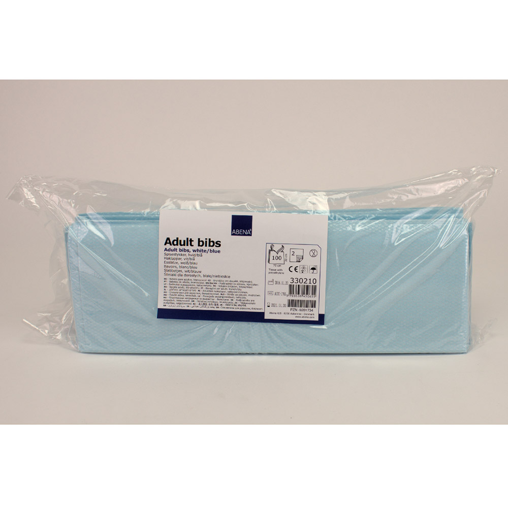 Speiselatz Einweg blau 38 x 70 cm 3-lagig