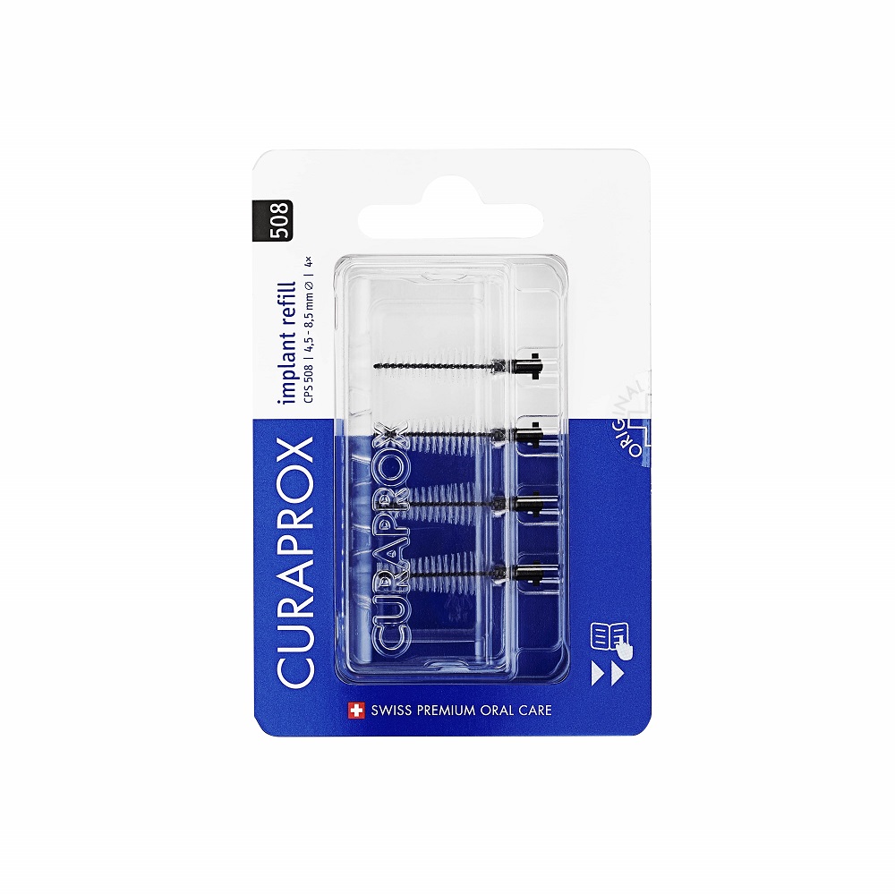 Curaprox CPS 508 implant schwarz, 4 Stück Refill