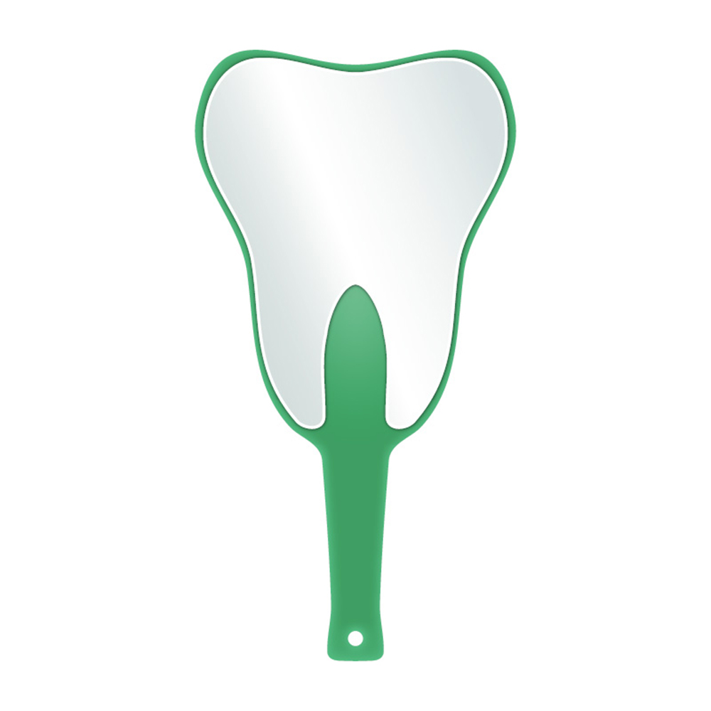 Handspiegel "Zahn" grün 27 cm, Stück