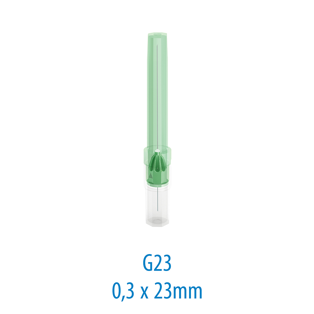 PLULINE Injektionskanülen kurz 30G 0,3x23 mm grün, 100 Stück