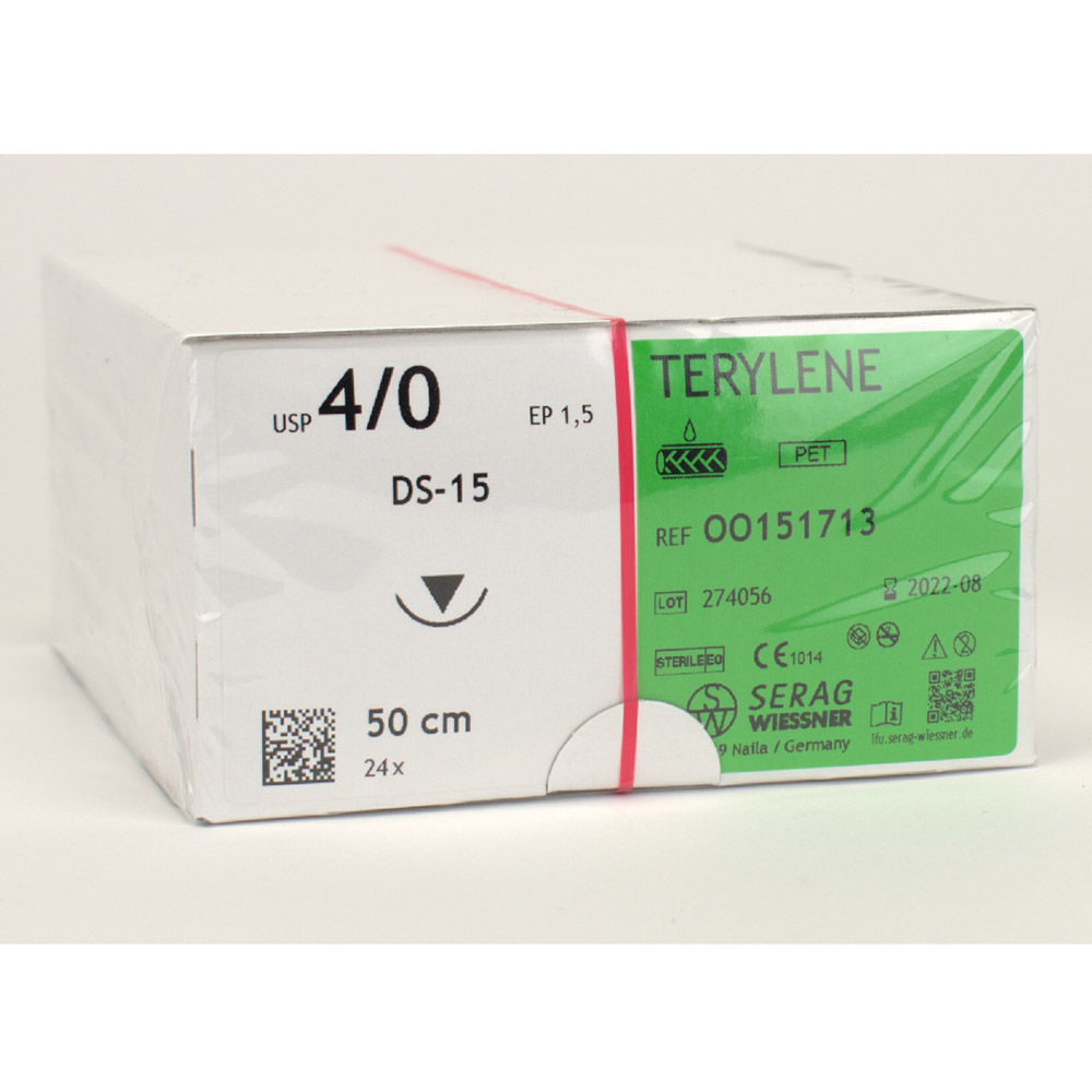 Terylene grün EP1,5 DS-15 4/0, 24 Stück
