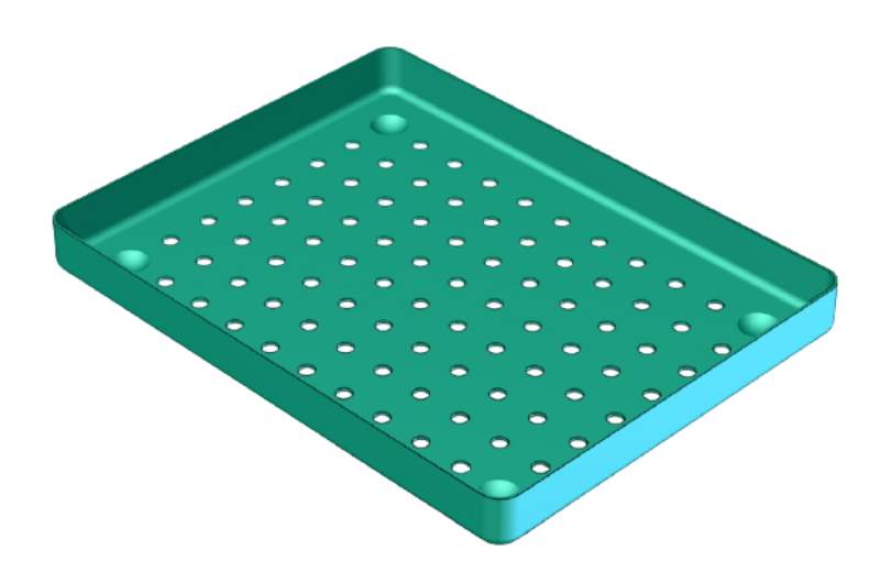 Tray Boden Alu gelocht 18 x 14 cm grün, Stück