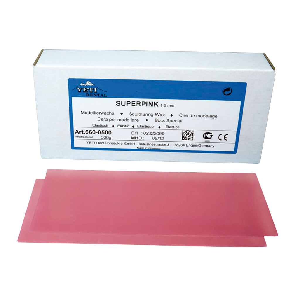 Modellierwachs Platten Superpink 1,5 mm, 500 g