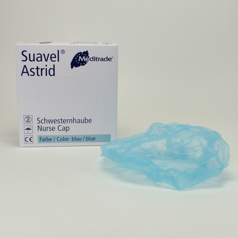 OP-Haube Bouffant blau, 100 Stück